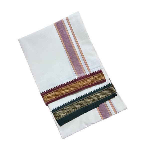 Cotton Single Mundu with dual color