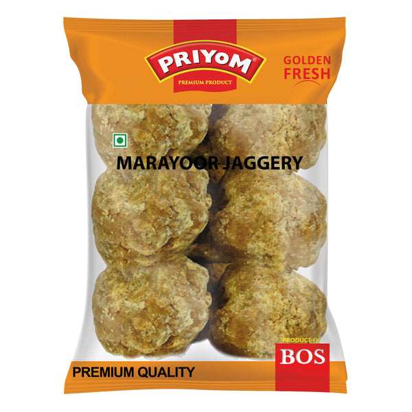 Marayoor Jaggery (Cube/ Round), 1kg - Priyom