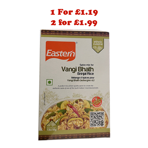 Buy 2 Save 60p Vangi Bhath Masala / Brinjal Rice Masala, 50g- Eastern